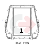 ZADNÉ SKLO SPODNÉ TVRDENÉ ZELENÉ CVA CAT 1641304