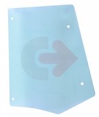 BOČNÉ SKLO ĽAVÉ ZA DVERMI TVRDENÉ ZELENÉ CVA CASE, NEW HOLLAND, HITACHI, MANITOU 85801628