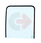 ČELNÉ SKLO HORNÉ TVRDENÉ ZELENÉ SO SIEŤOTLAČOU CVA JCB (GULATÉ HRANY) 331/58212