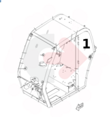 BOČNÉ SKLO TVRDENÉ ZELENÉ SO SIEŤOTLAČOU CVA CAT 3153751